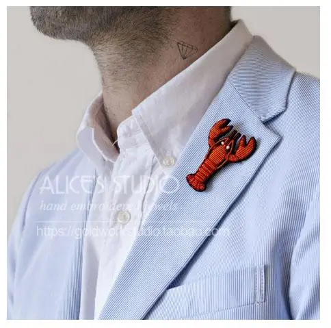 2017 DIY Новые высококачественные 3D вышитые вручную значки облака Лобстер кактус