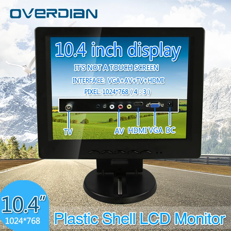 

10.4" VGA/HDMI/TV/AV Connector Monitor 1024*768 Song Machine Cash Register Square Screen Lcd Monitor/Display Non-touch Screen
