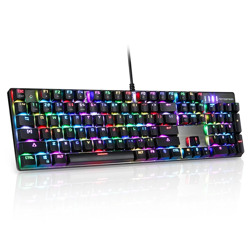 Motospeed CK104 механическая клавиатура Игровая Usb Проводная 104 ключей настоящая RGB