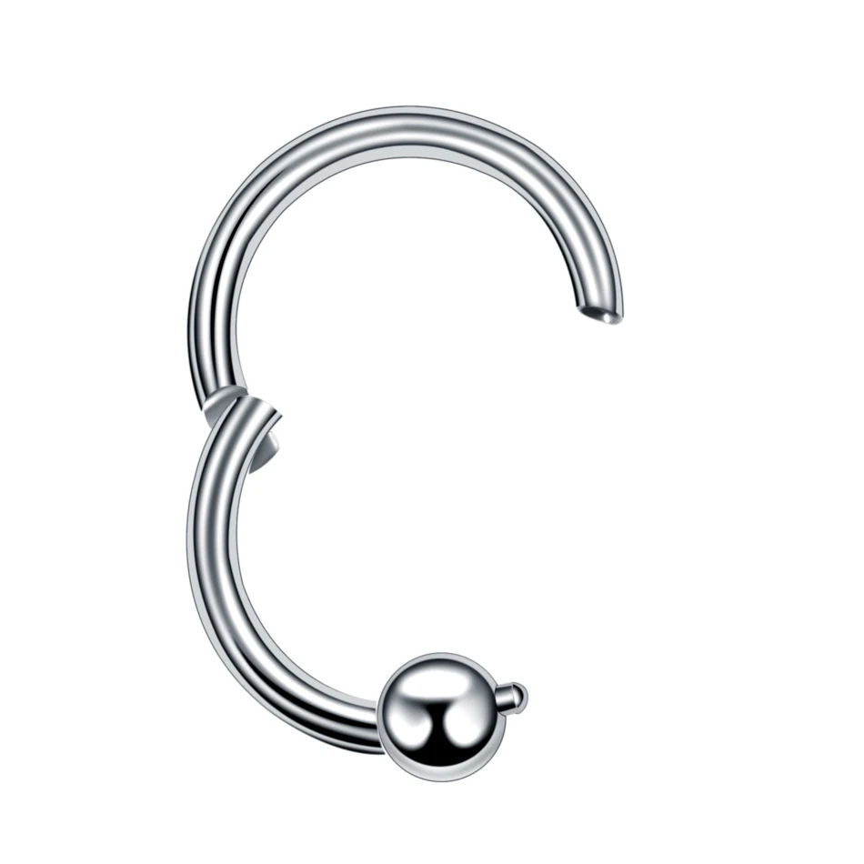 SilvervBall 1.2x8mm 1 шт. хирургическая сталь Daith сердце нос Перегородка кликер кольца цветок CZ опал уха хряща трагус мода девушки губы пирсинг ювелирные изделия - Окраска металла: SilvervBall 1.2x8mm