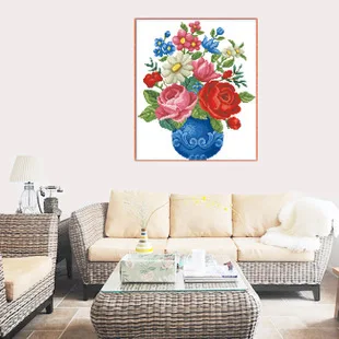 45*40 см рукоделие DIY Вышивка крестиком полный комплект с вышивкой цветочный цветок