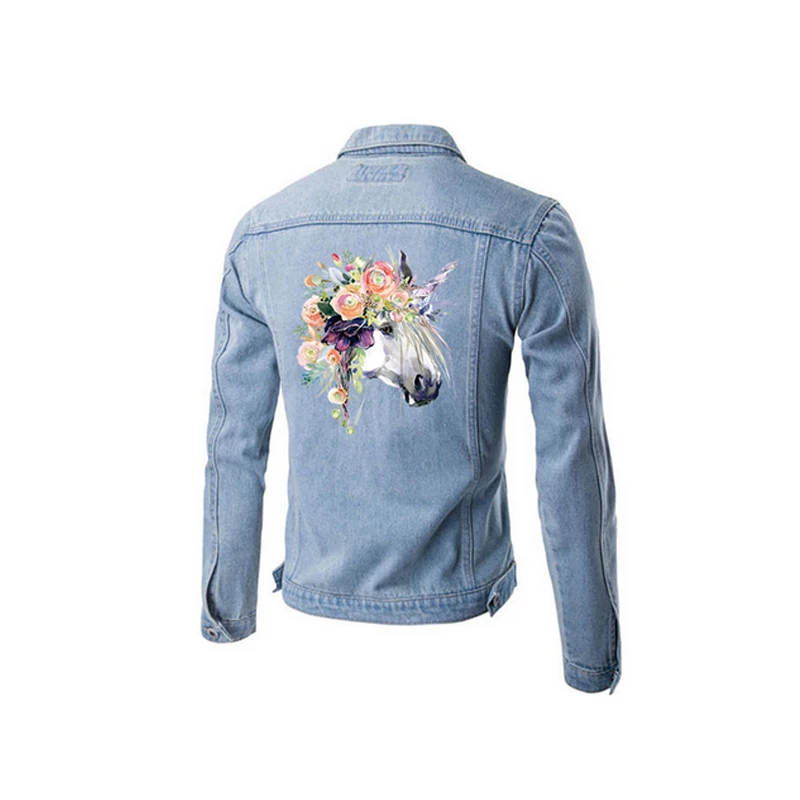 Cartoon Flower Horse Ironing On Patches Sticker Heat Transfers Press Stickers for Families Patch DIY Appliques Parent childs | Дом и сад