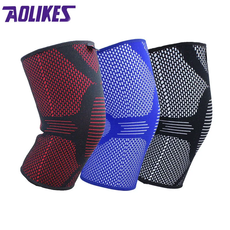 AOLIKES 1 шт. нейлоновые эластичные баскетбольные наколенники для волейбола спорт поддержка колена бандаж для ног наколенник joelheira esportiva