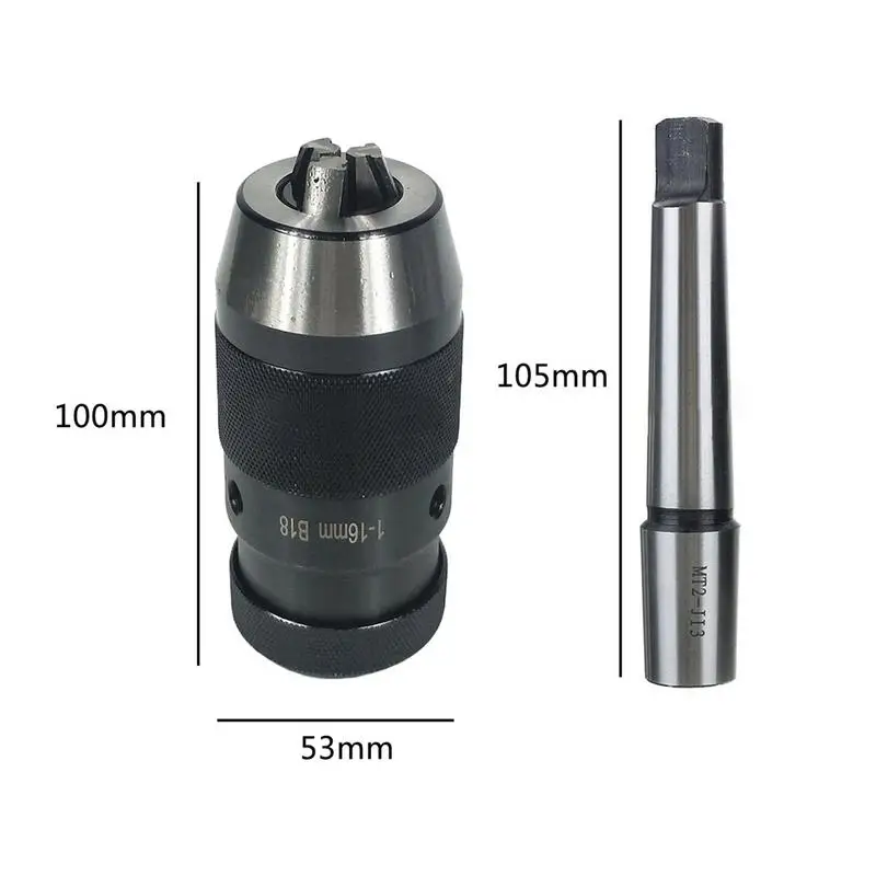

16mm-B18/Mt2-16mm-B18 Self-Locking Drill Chuck With Handle Mohs Quick Release Self-locking Post Extension Rods Tools