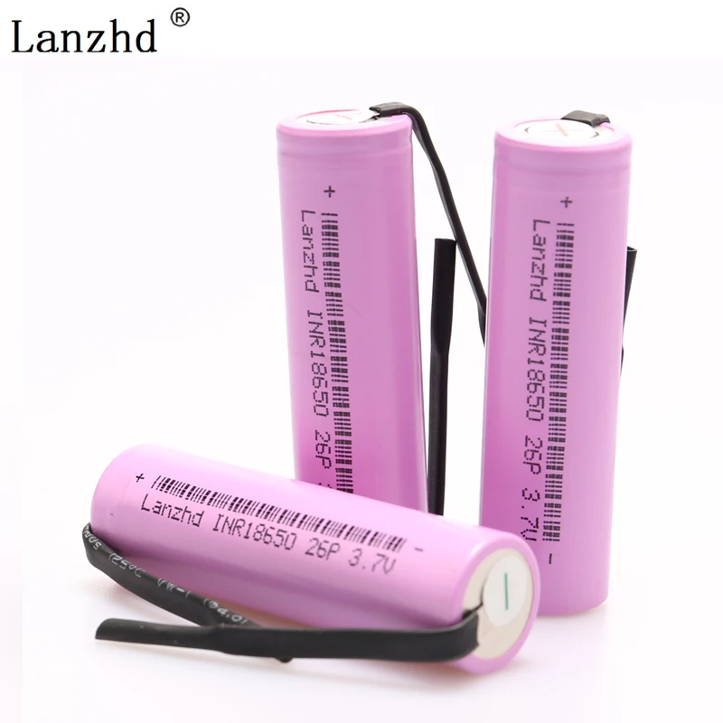 Перезаряжаемая батарея INR18650 18650 для аккумуляторов li ion 20A разряд 2600mAh 3 7 V + DIY
