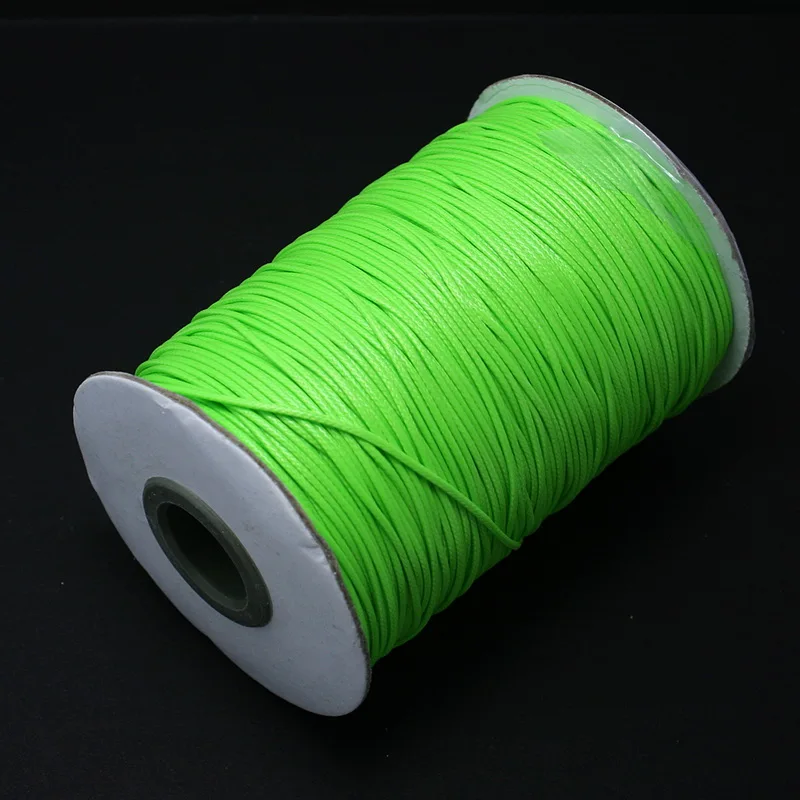 Fluorescent Green Горячая распродажа 10 метров 1,5 мм вощеная нить Хлопковый Шнур струнный ремешок для DIY Ожерелье Веревка бисер Подходит для браслета - Цвет: Fluorescent Green