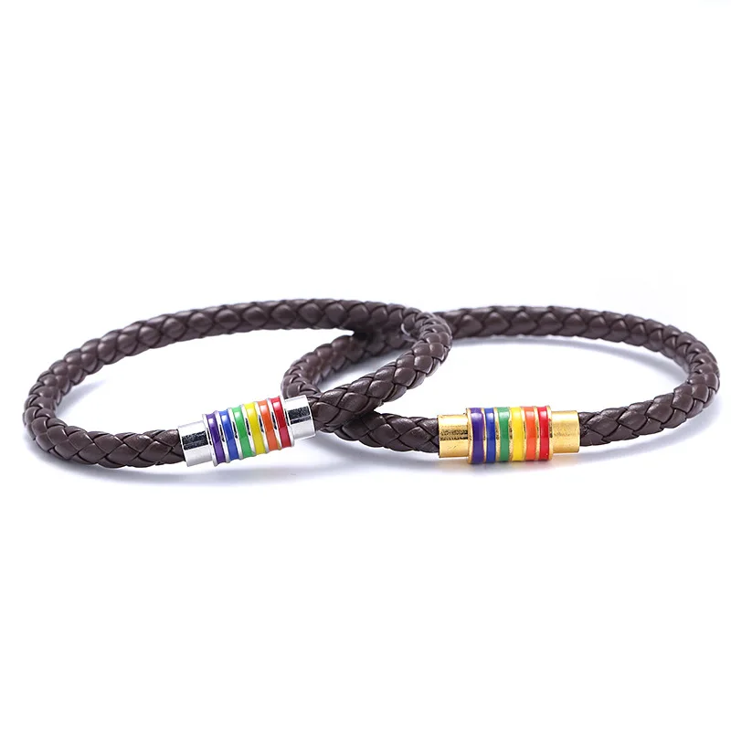 Многослойный браслет из натуральной кожи в черно-коричневой оплетке для женщин и