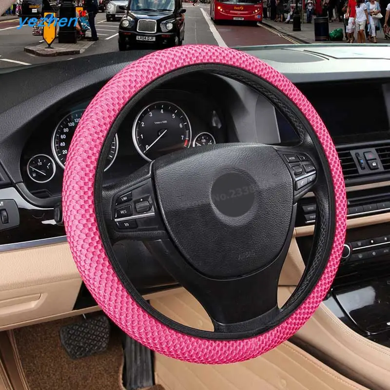 New High Micro Fiber Ice silk Car Steering Wheels Covers 38CM/15'' Wheel Hubs Styling Steering-wheel Free Shipping | Автомобили и