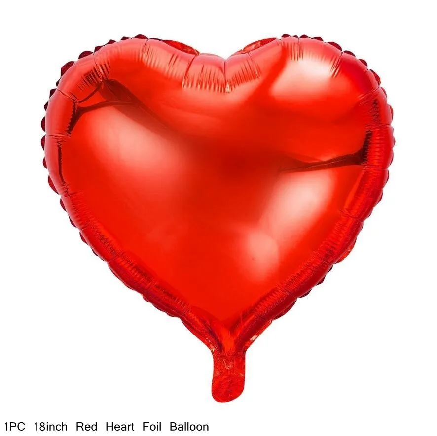 Foil Red Heart-1PC Милые красные и белые воздушные шары, надувные шары в виде красного сердца, воздушные шары, шары для вечеринки, декор для дня рождения, свадьбы, товары для вечеринок - Цвет: Foil Red Heart-1PC