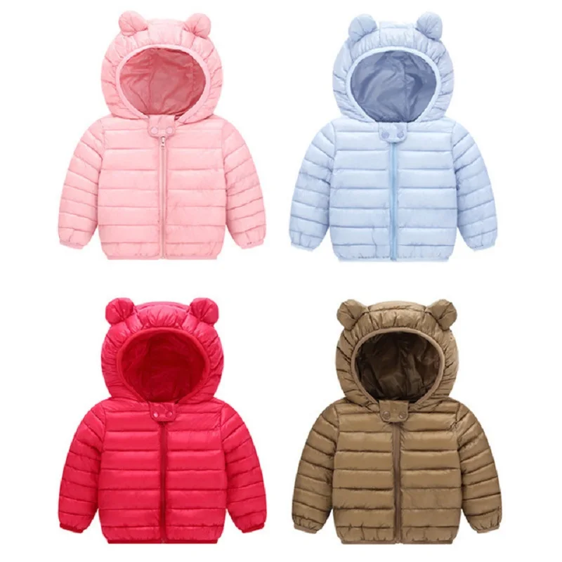 Waiwaibear/зимние пальто для малышей пуховик детская одежда с капюшоном маленьких