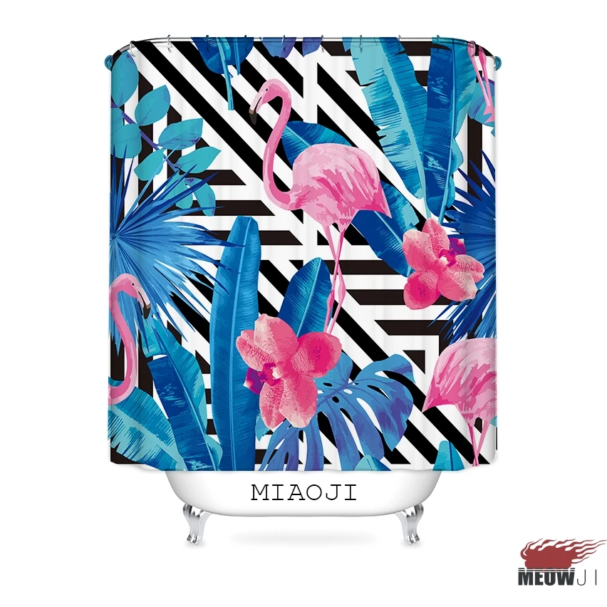 [MIAOJI] Розовый фламинго тропические джунгли Гавайские летние растения ткань