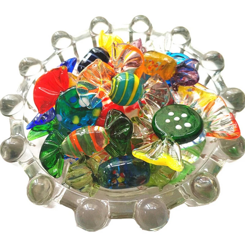 

Vintage Murano Glass Sweets Candy Wedding Xmas Party Home Colorful Christmas Decorations DIY Doll Accessories