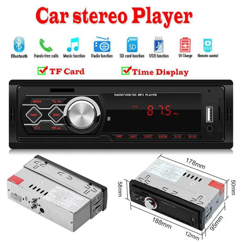 12 в 1 Din в-dash универсальный автомобильный Радио MP3 плеер стерео аудио Музыка FM USB AUX TF карта мультимедиа