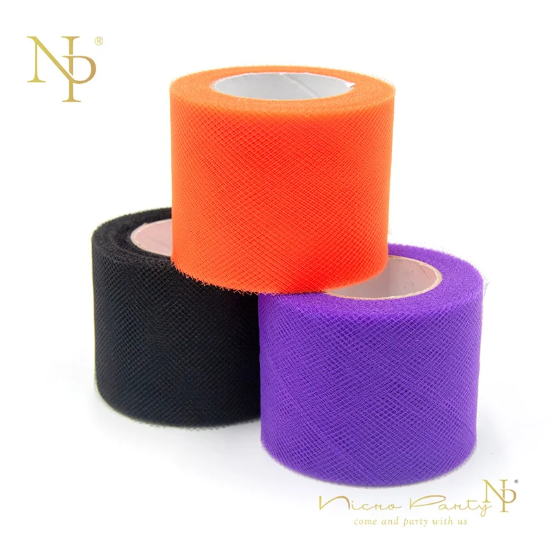 Nicro 3 шт./компл. 25 ярдов для Хэллоуина, черный, оранжевый, фиолетовый, рулон тюля юбка-пачка сделай сам/День Святого Валентина Декор украшение дома вечерние# Tul12