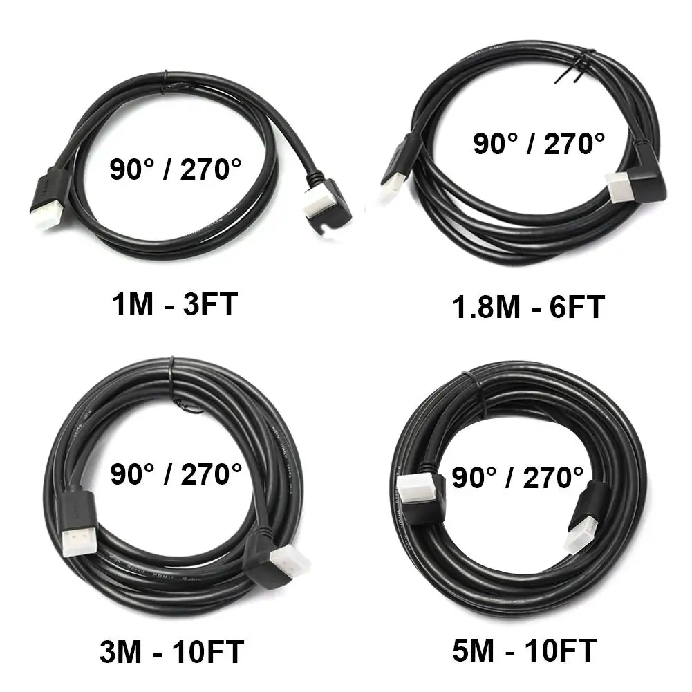 Прямой угол HDMI 1 4 версия Кабель адаптер папа ТВ разъем 270/90 градусов HD tv AV 3D для