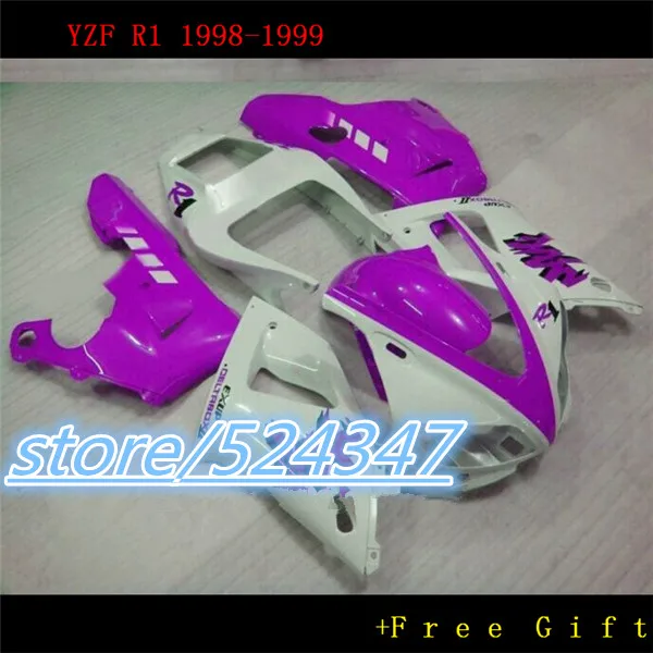 

Nn-Высококачественный Пластиковый обтекатель Набор для 1998 1999 YZF-R1 Розовый Красный Белый YZF R1 98 99 обтекатель комплект для Yamaha