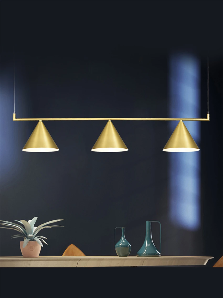 Итальянские скандинавские металлические столовые люстры с тремя головками