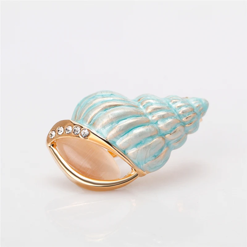 Шикарные Броши с Эмалью и Ринестонами в Морском Стиле: Голубые Коньки, Насекомые и Раковины - Украшения для Вечеринок и Пляжа в Женском Образе