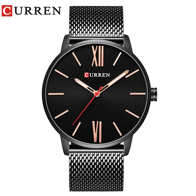 CURREN марка топы Simple минимализм Luxury кварцевые наручные часы для мужчин Relogio masculino черный/Gold Нержавеющая сталь 8238
