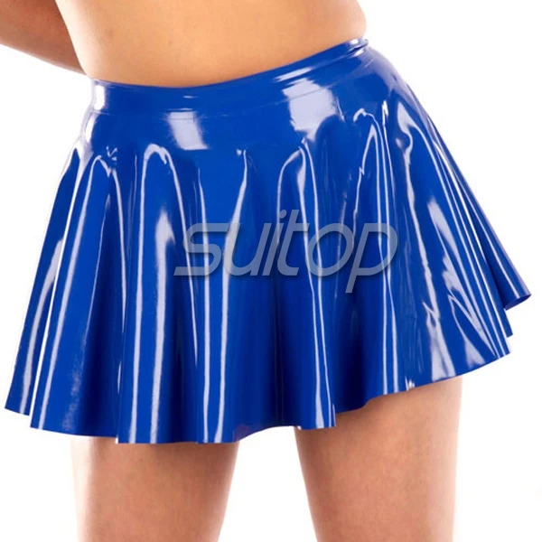 short latex skirt with ruffle rubber mini skirt