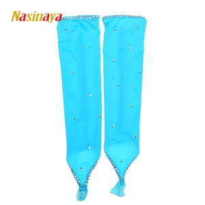 Перчатки с длинным рукавом, блестящие, 22 цвета, для тренировок по фигурному катанию, льду, Стразы 3