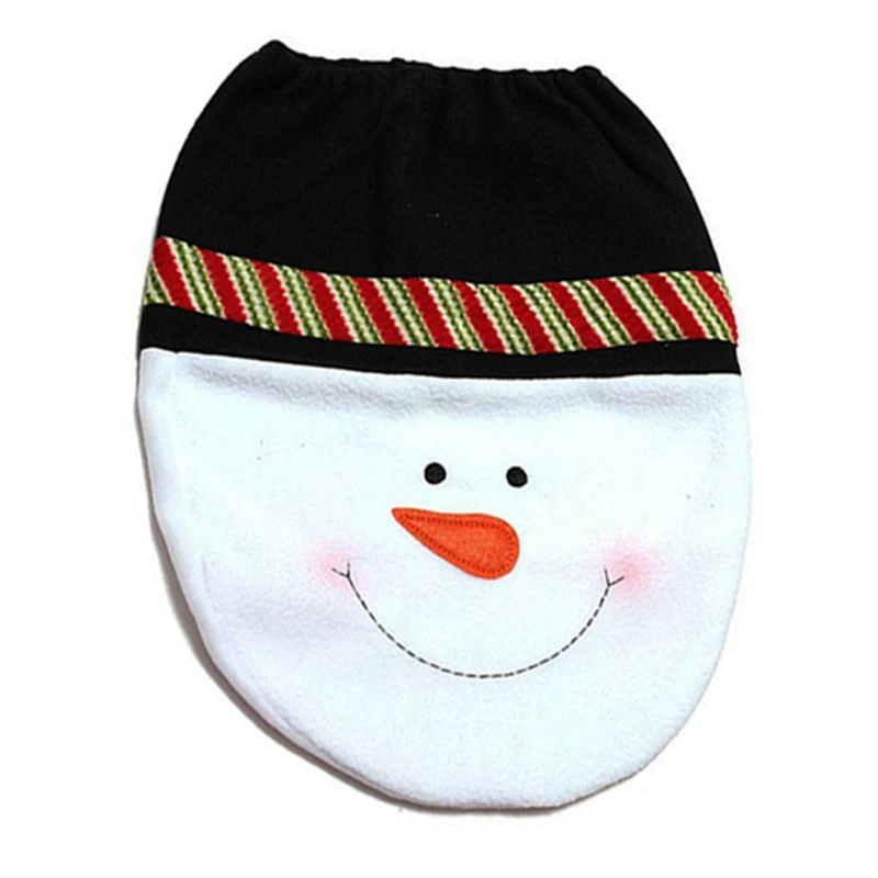 Black Hat Snowman Рождественские украшения для дома Санта Клаус крышка для унитаза Новогоднее украшение для унитаза Рождественское украшение Navidad - Цвет: Black Hat Snowman