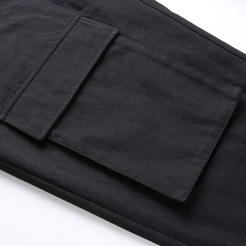 Sweetown хиппи женские штаны карго уличная одежда черный хлопок хип хоп Pantalon Femme спортивные брюки с карманами Высокая талия брюки джоггеры