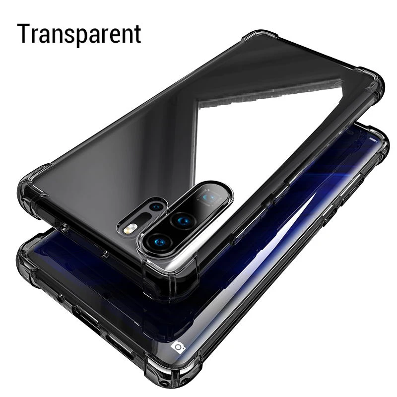 PZOZ P20 чехол для huawei P20 P30 Lite Pro роскошный противоударный силиконовый ТПУ мягкий чехол для телефона huawei P20Pro Nova 3e 4e 20 p20lite - Цвет: Transparent black