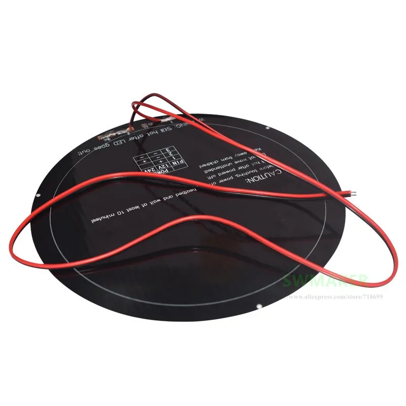 Diameter 240mm Kossel 3D printer heatbed with Welded cable 12V 140W aluminum substrate MK3 round hot bed |