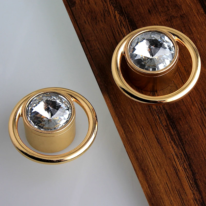 Модное прозрачное стеклянное кольцо с кристаллами ручка для ящика шкафа обуви
