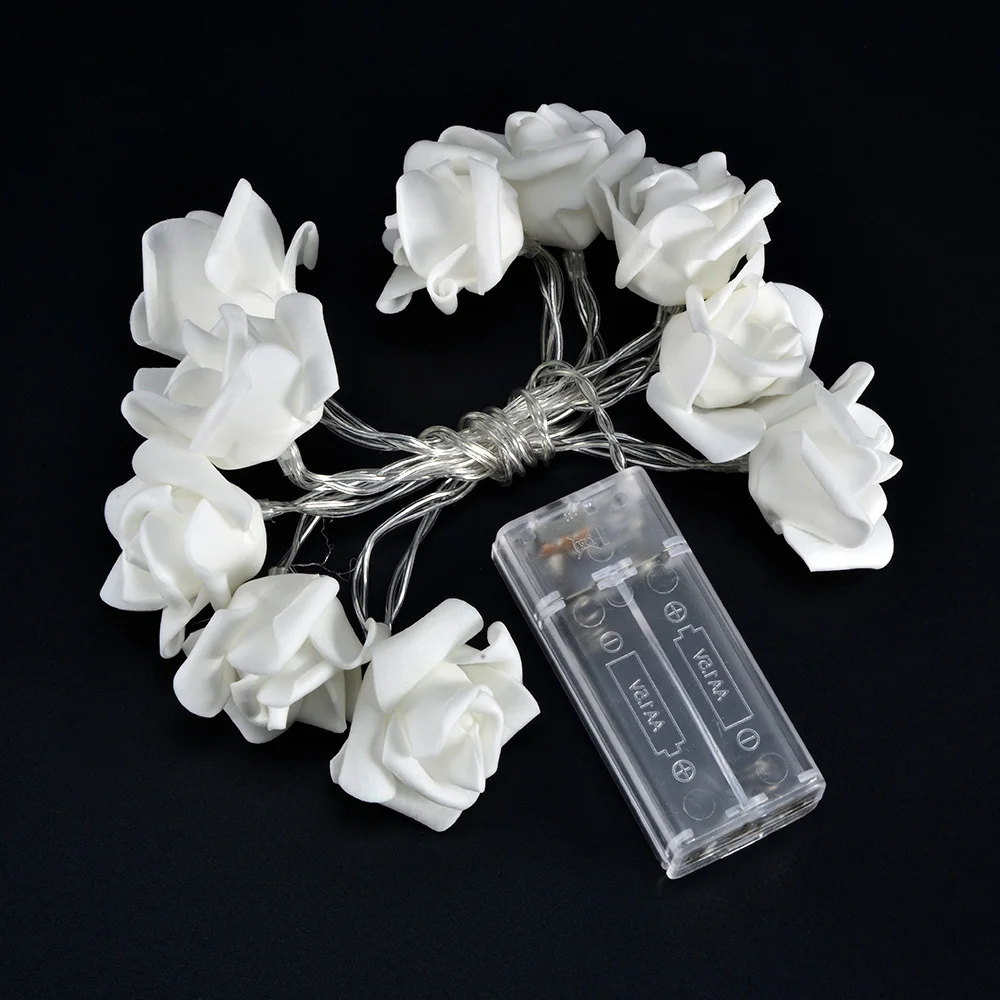 2 м гирлянда из розочек 20 светодиодный цветочные гирлянды венок теплый