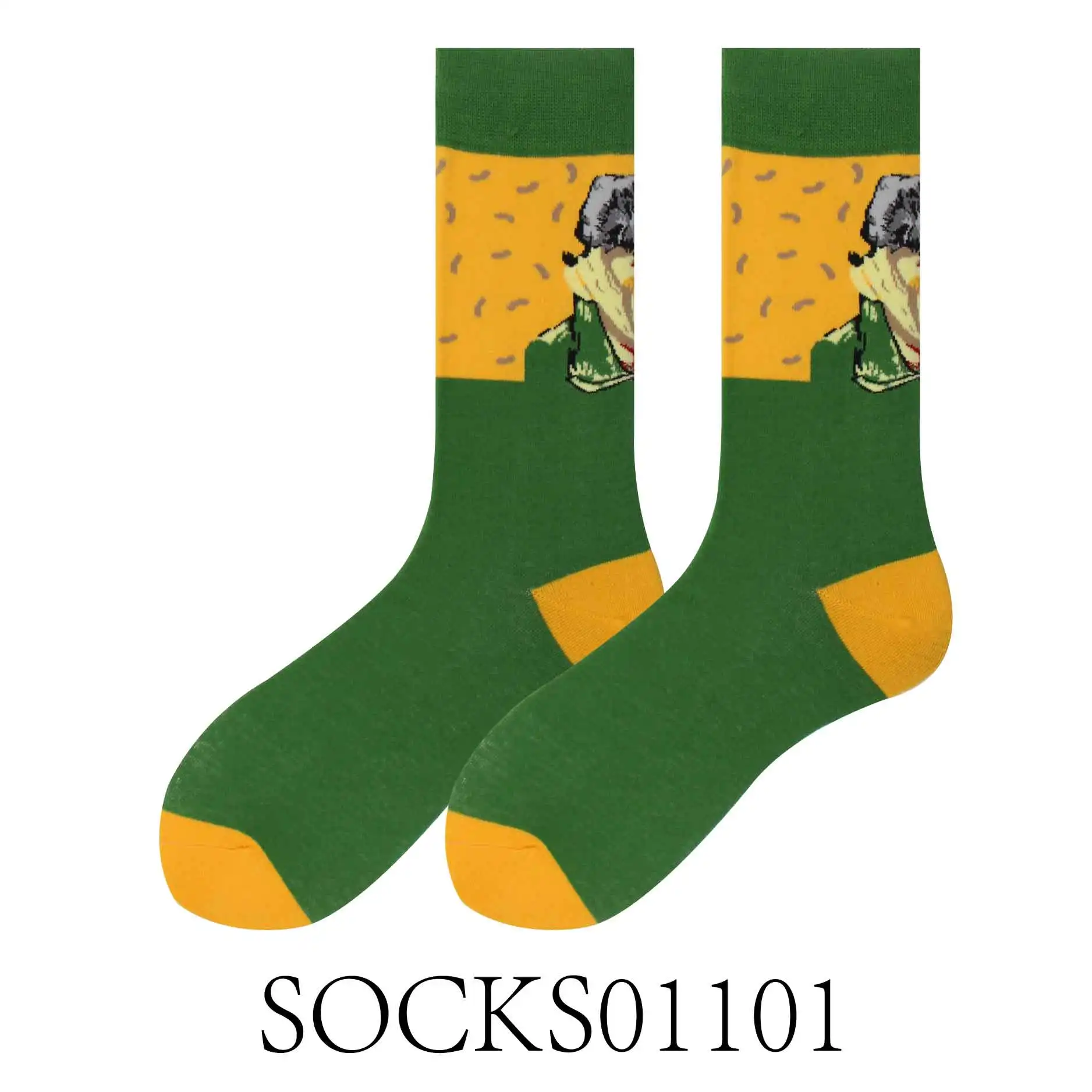 SOCKS01101 Новинка 2019года, подарочные носки из чесаного хлопка, Omar Van Gogh, Автопортрет, всемирно известные картины, можно сочетать с джинсами, штаны для отдыха - Цвет: SOCKS01101