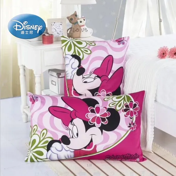 minnie mouse 2 Наволочки из хлопка, 2 шт., мультяшная Белоснежка, принцесса Микки Маус, пара наволочек, декоративная наволочка, 48x74 см - Цвет: minnie mouse 2