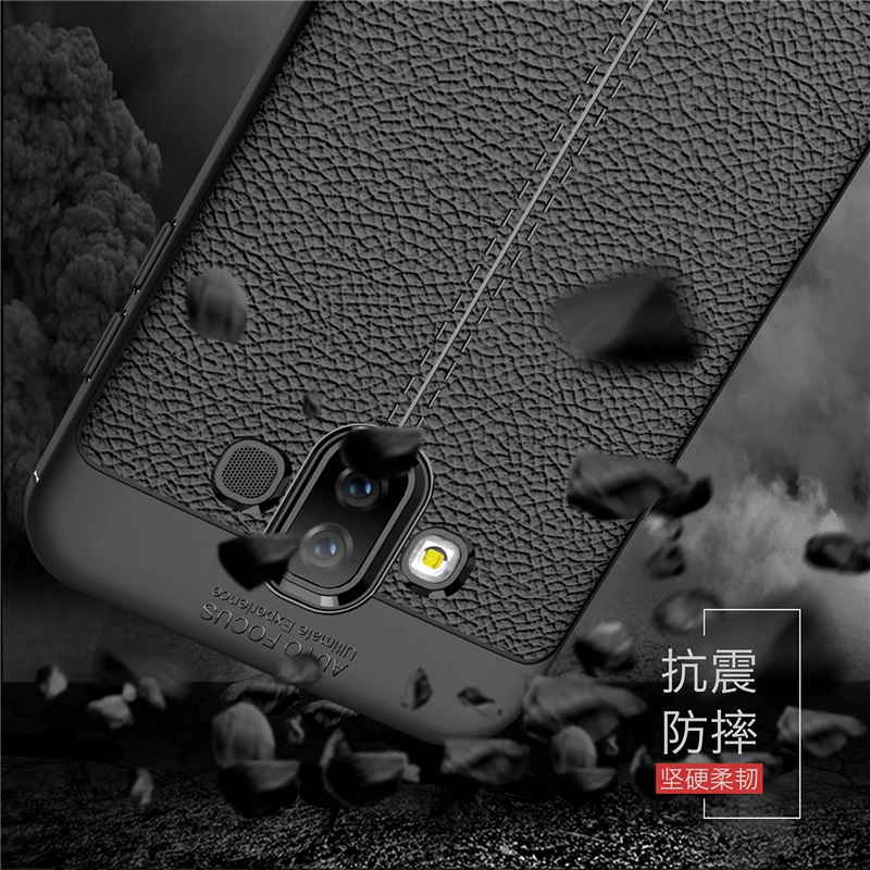 Фото Роскошный кожаный силиконовый чехол для Samsung Galaxy J7 Duo 2018 J720 - купить