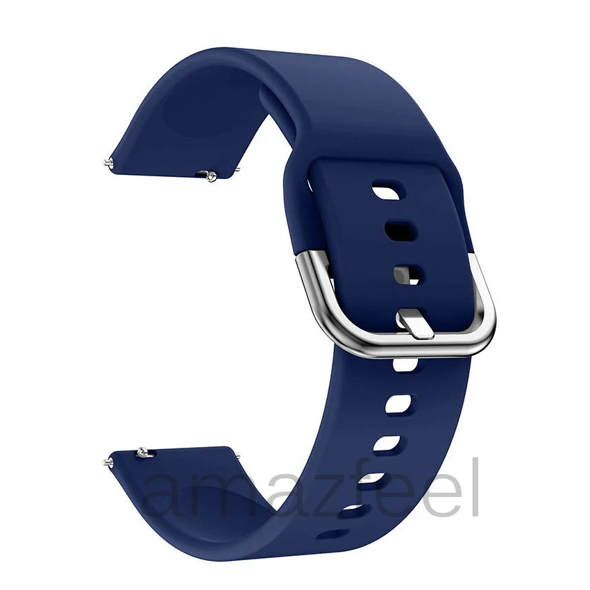 Ремешок для часов Xiaomi Huami Amazfit ремешок bip мягкий силиконовый ремешок 20 мм для Amazfit bip браслет ремешок для часов резиновый ремень - Цвет: deep blue