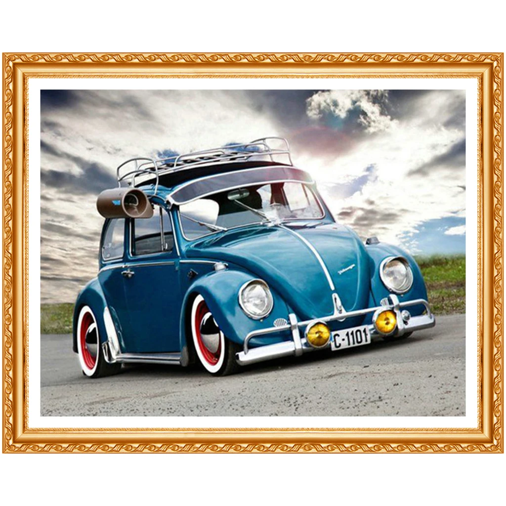 Алмазная живопись Полная площадь, вышивка алмаза, volkswagen, алмазная живопись Жук автомобиль
