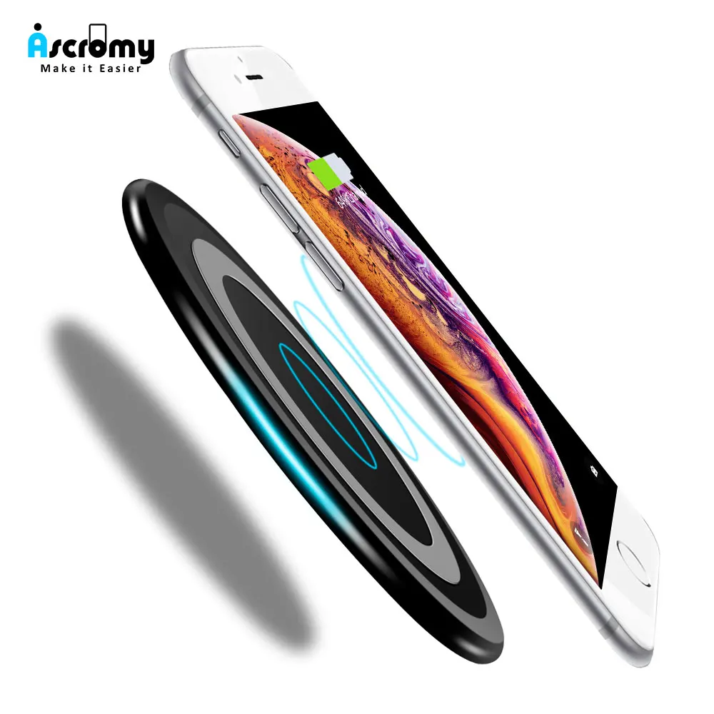 Ascromy для iPhone 8plus QI Быстрое беспроводное зарядное устройство Подставка для Apple iPhone XS Max X XR 8plus 7,5 Вт Беспроводная Индукционная зарядка