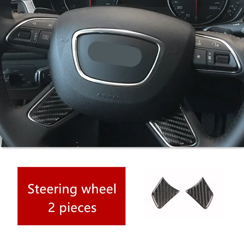 Steering wheel CNORICARC углеродное волокно консоль переключения передач крышка стакана воды Накладка для Audi A7 A6 C7 интерьер пепельница панель украшения стикер - Название цвета: Steering wheel