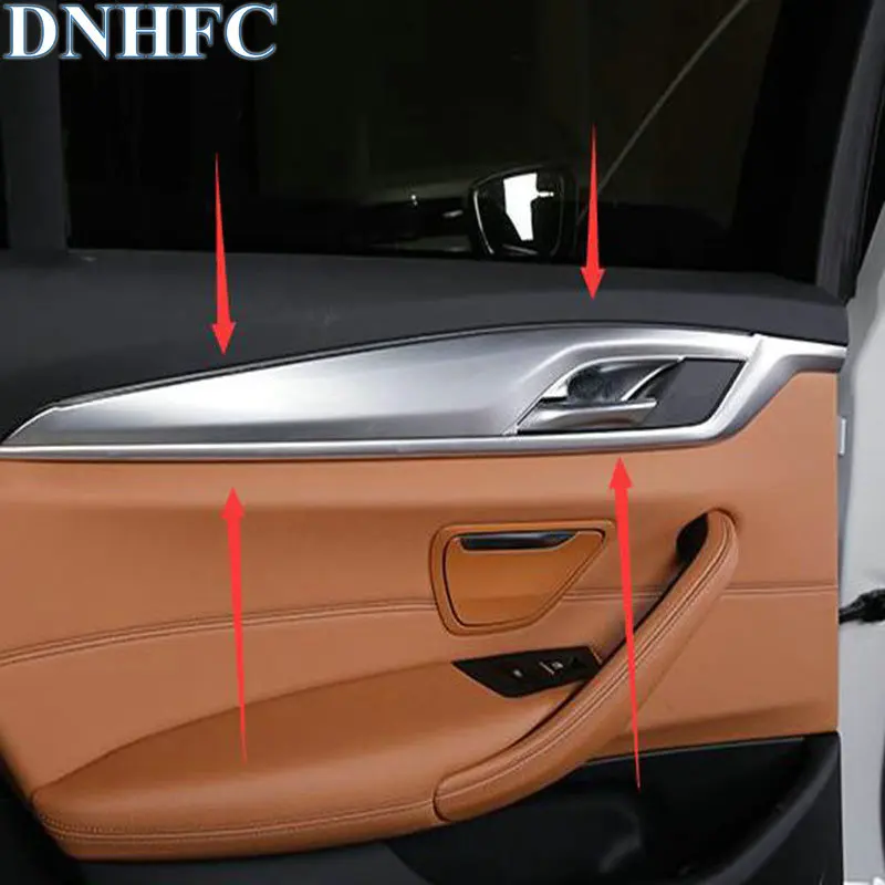 

DNHFC Car door interior handle decoration panel sticker for BMW 5 series 520 525 530 540 G30 G31 2017 2018 LHD