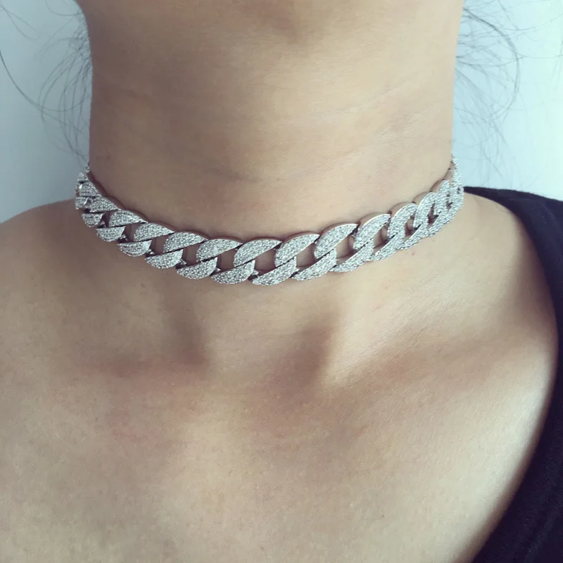 Midle white gold Jankelly Топ Новая мода колье ожерелья кубический циркон микро проложить Установка медная основа для женщин подарок с бесплатной доставкой - Окраска металла: Midle white gold