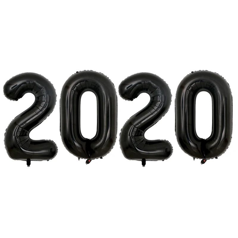 4pcs Number Foil Balloons 40inch Green Silver Digit Air Balloons Christmas Decoration Happy New Year Globos Graduation