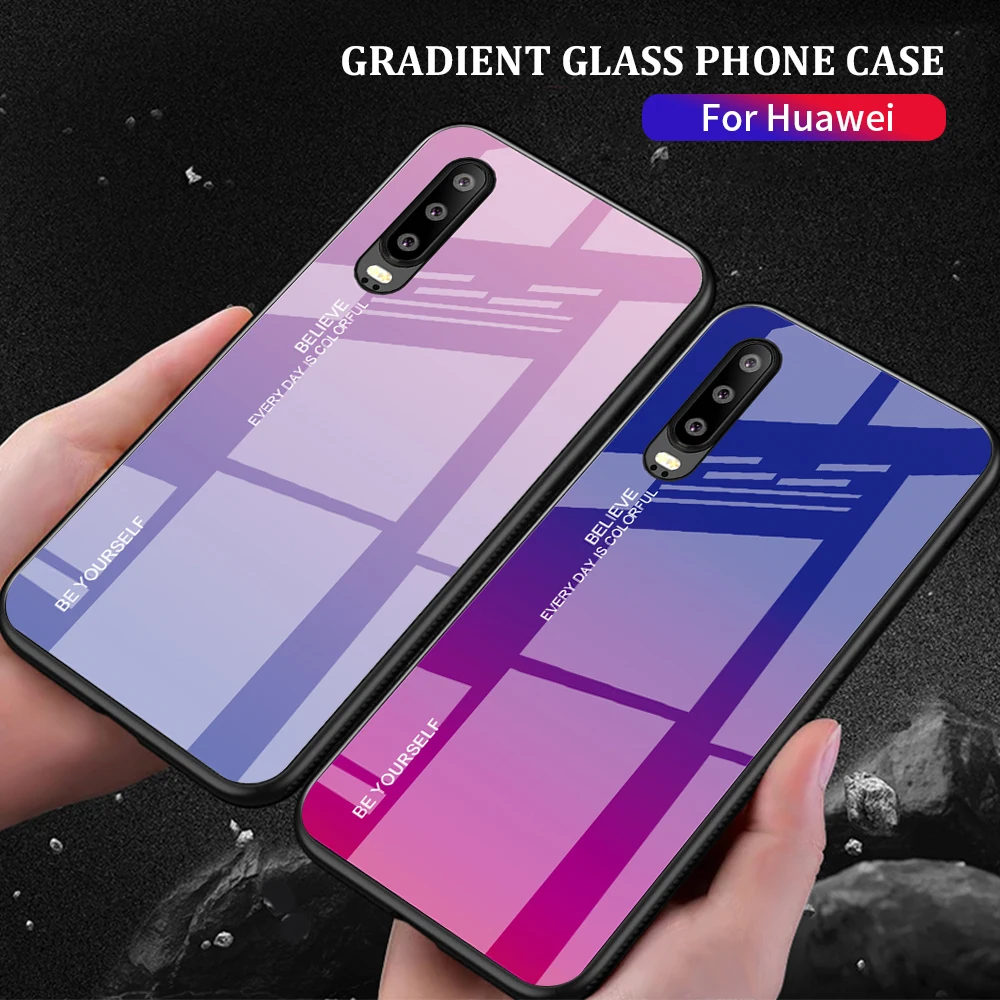 Essager градиентный чехол из закаленного стекла для телефона для huawei mate 20 P30 P20 Pro Lite оболочка задняя крышка для huawei Honor 8X Coque Fundas