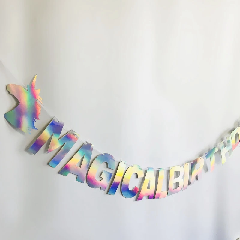 Серебряное зеркало волшебное для дня рождения единорог баннеры детского душа