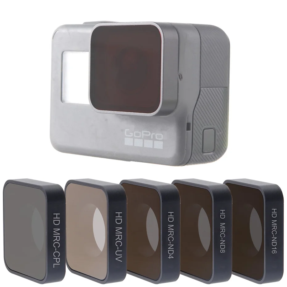 Комплект черных фильтров для спортивной камеры FOTOFLY Hero5/6/7 CPL/UV/ND 4 8