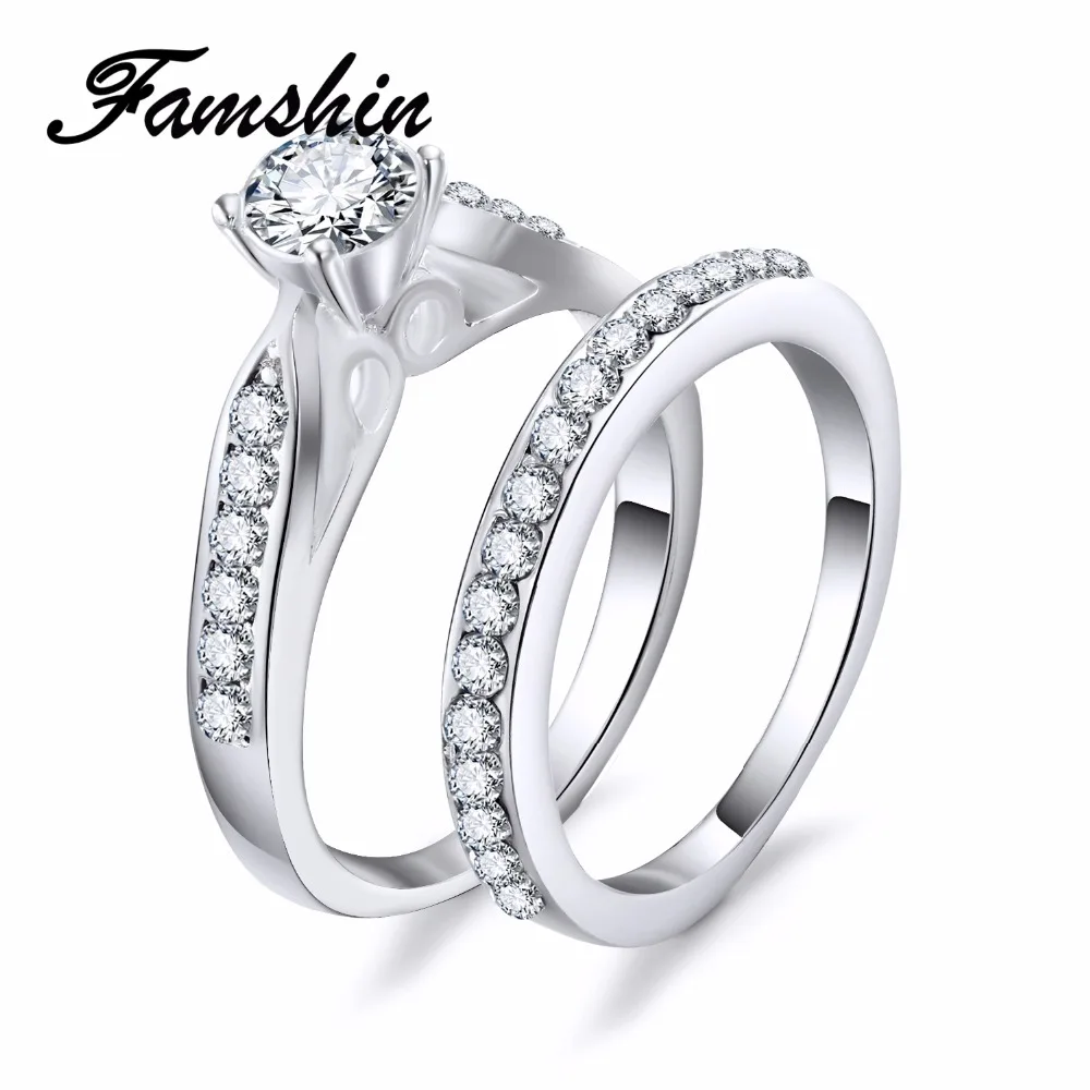 FAMSHIN 2 шт./компл. очаровательное кольцо для влюбленных Bijoux Femme модные ювелирные