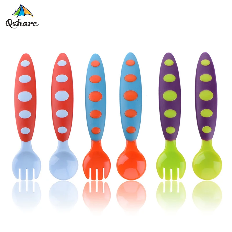 Набор ложка и вилка Qshare для кормления детей гаджеты из нержавеющей стали детская