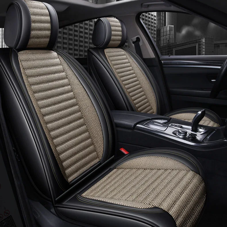 Кожаный льняной универсальный чехол для автомобильных сидений для Mercedes Benz W203 W210 W211 AMG W204 C E S CLS CLK CLA SLK A20 стикер для стайлинга автомобилей
