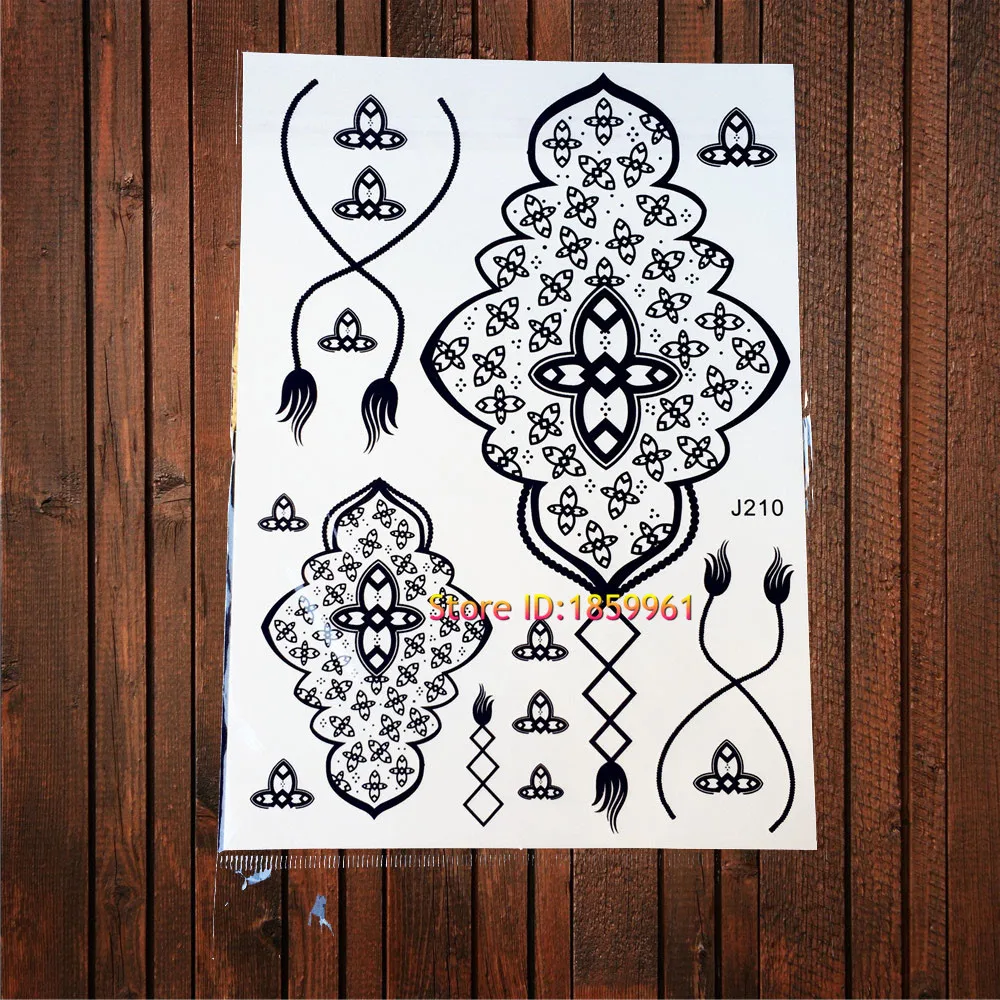 Новинка хна с черными чернилами поддельный чокер тату боди-арт рисование руками