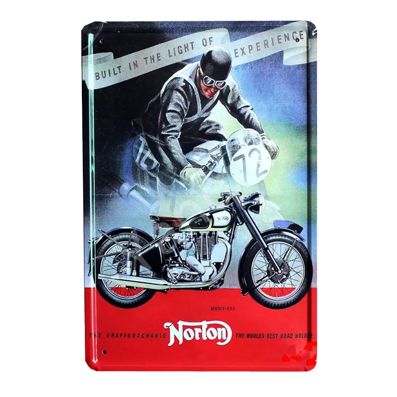 NEW0284A Ретро Norton Motorcycle Декор металлический плакат оловянные знаки для паба автомобиля клуба бара гаража магазина украшения дома стены искусства Carft подарок YQZ084 - Цвет: NEW0284A