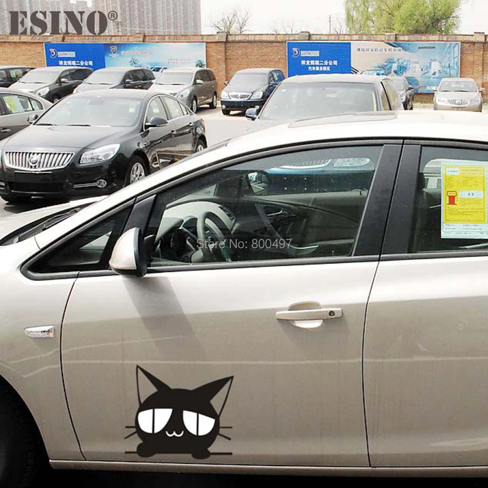 Новейший дизайн мультфильм Стайлинг автомобиля забавная Милая Черная кошка с